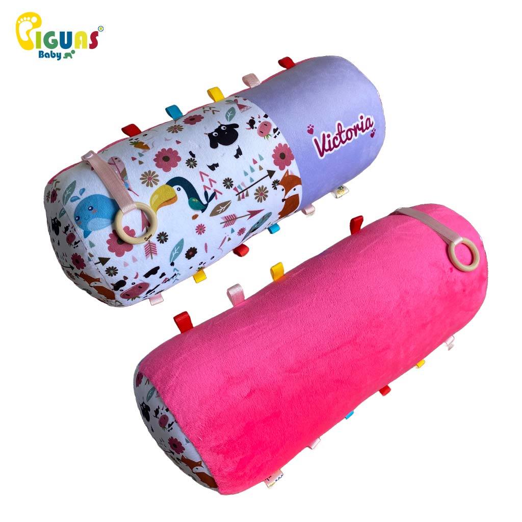 Rollo de gateo personalizado con estampado de animalitos, suave y perfecto para el juego.