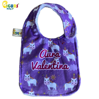 Baberos Para Bebes Personalizados Unicornios