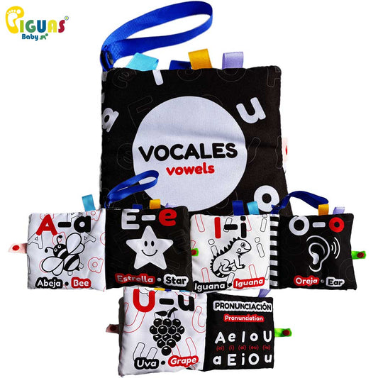 es perfecto para estimular el desarrollo cognitivo de tu bebé. Las vocales y las texturas variadas ayudan a mejorar su percepción visual y táctil.