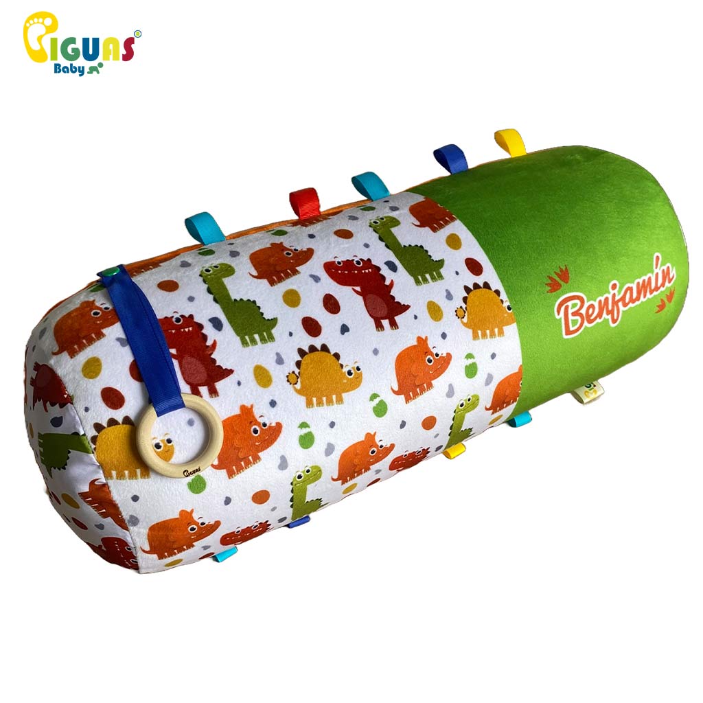  ¡Aprende y juega con los dinosaurios! Rollo de gateo interactivo con diseño de Dinosaurios y actividades educativas.