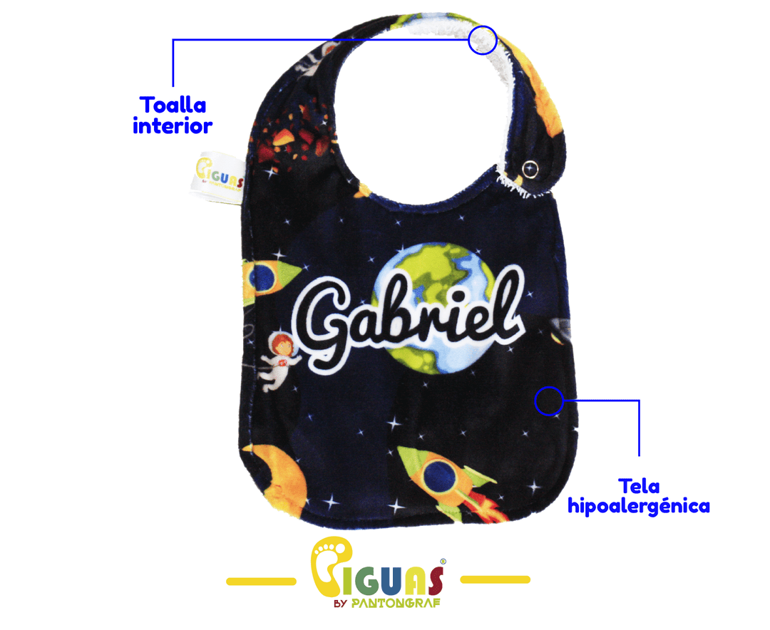 Kit de 5 baberos personalizados - piguasbaby